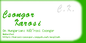 csongor karosi business card